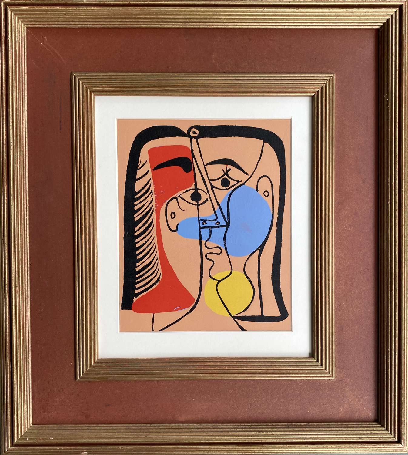 Grande Tête Rouge Bleu Jaune - After Pablo Picasso