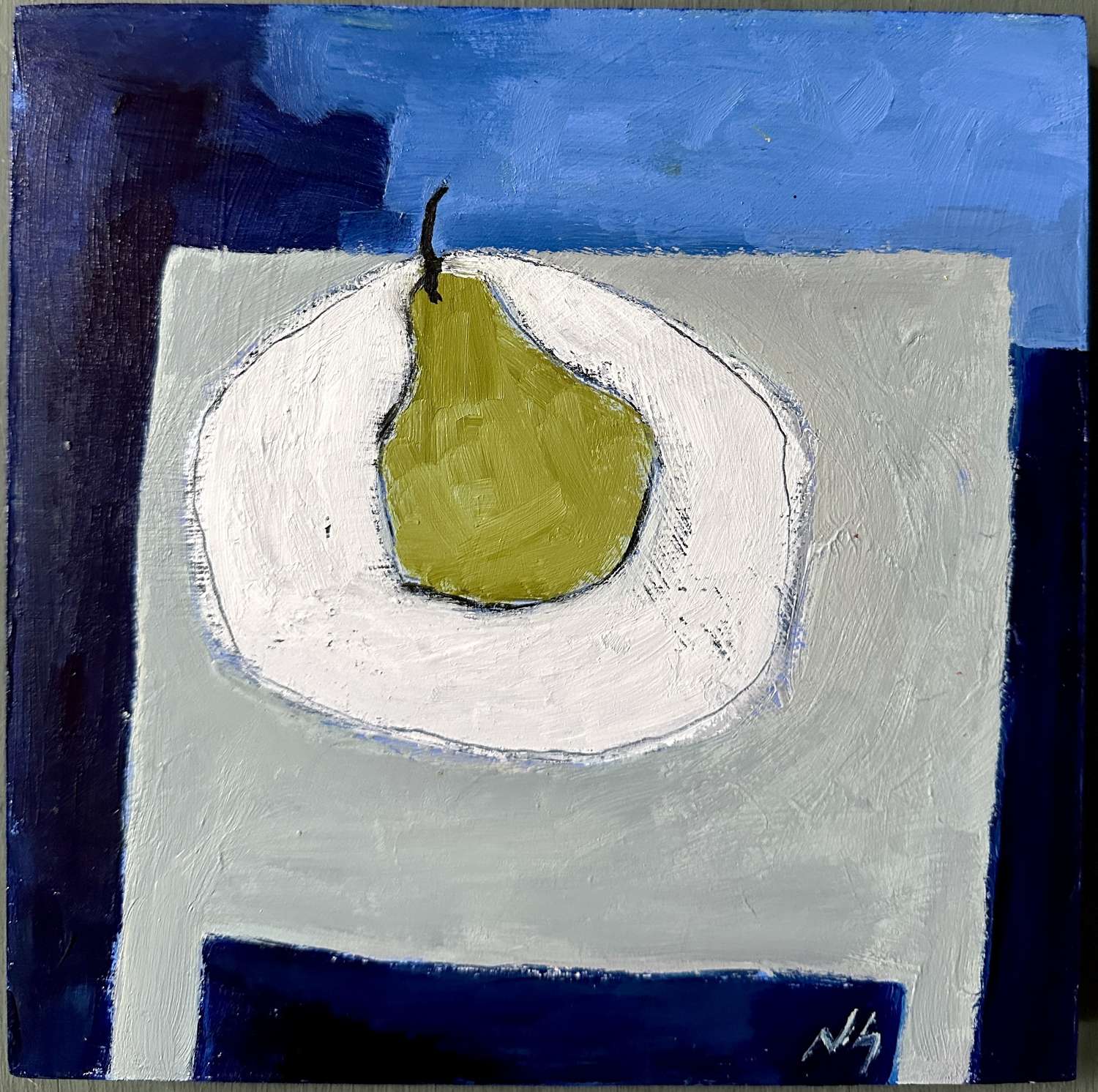 Green Pear on Table - Neil Giles