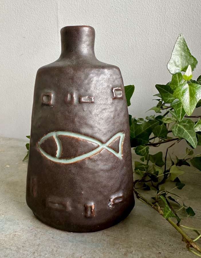 Ichthys fish pot - West German pottery
