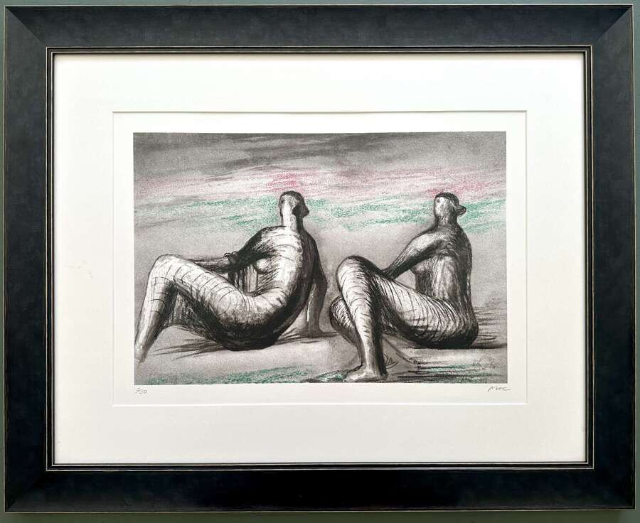 Two Women Seated on Beach - Henry Moore
