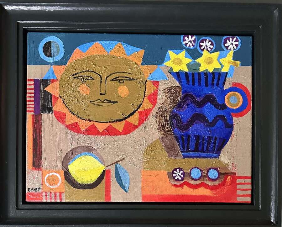 Blue Jug with Sun - Sarah Baddon Price